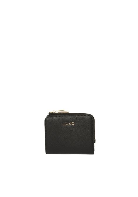 portafoglio logo nero LIU JO | AA5171E0087CARDCASE-22222